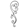 Décor en acier volute de portail 740x225 mm en plat 20x8 mm grenaillé
