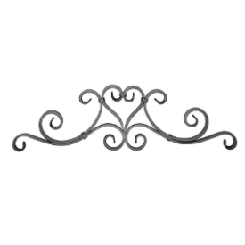 Décor en acier à volutes pour portail 880x230 mm plat 16x8 grenaillé