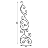 Décor en acier à volutes pour portail 1100x230 mm plat 20x8 grenaillé