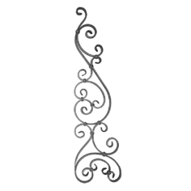 Décor en acier à volutes pour portail 1100x230 mm plat 20x8 grenaillé