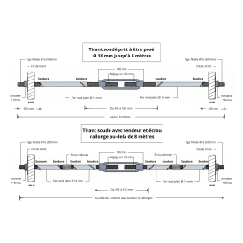 Tirant prêt à poser diamètre 16 mm – fabrication sur mesure