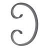 Volute en C de 165 × 110 mm, forgée et formée à chaud.