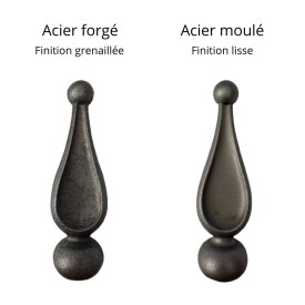 pointe de lance acier décorative pour grille hauteur 120 ou 150 mm