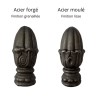 Ornement en acier à décor végétal sur base ronde Ø 28 mm