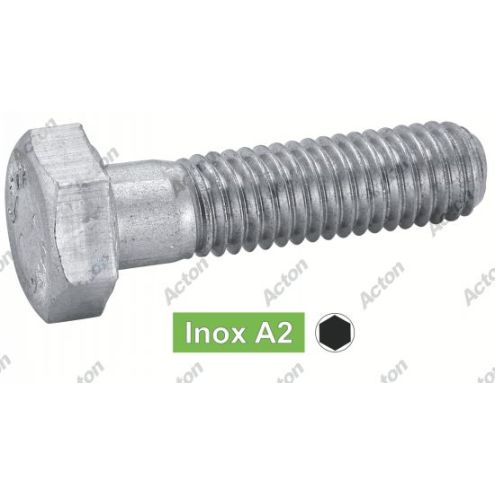 VIS TÊTE HEXAGONALE INOX A2 DIN 931 – FILETAGE PARTIEL
