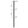 Traverse de fixation de Ø 30 mm longueur 1200 mm - 3 trous Ø25 et 30 m