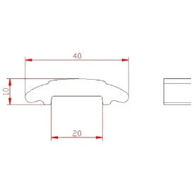 Main courante moulurée en acier 40x10 mm