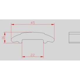 Main courante moulurée en acier 45x16 mm