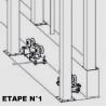 Rail en acier 98x98mm pour portails autoportants jusqu’à 9 mètres