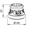 Chapiteau en aluminium pour colonne en tube cannelé Ø80 mm