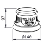 Chapiteau en aluminium pour colonne en tube lisse Ø80 mm