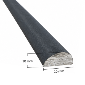 Barre demi-ronde en acier 20 x 10 mm. Longueurs 1 à 3 mètres