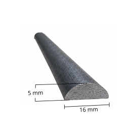 Barre demi-ronde en acier 16 x 8 mm. Longueurs 1 à 3 mètres