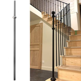 Poteau de départ d'escalier en acier forgé tourné