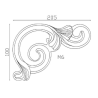 Jeu de 4 décors d'angles en aluminium à motif de volutes - simple face