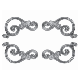 Décors d'angles en aluminium à motif de volutes - simple face