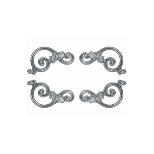 Décors d'angles en aluminium à motif de volutes - simple face
