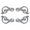 Décors d'angles en aluminium à motif de volutes - simple face