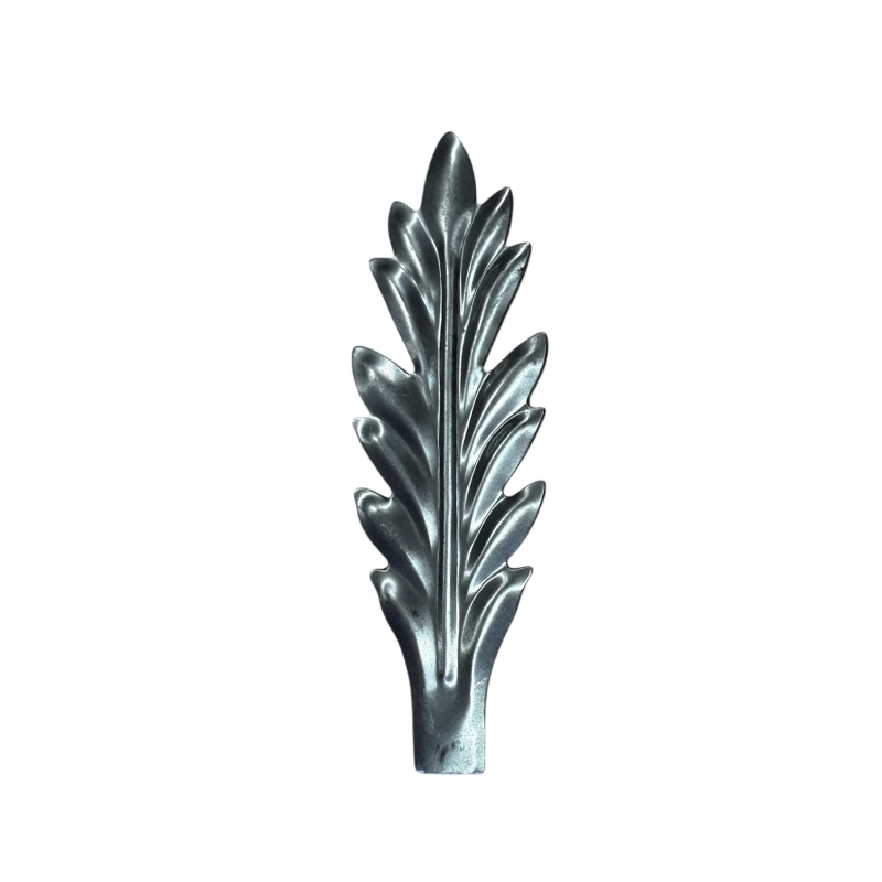 Feuille d'acanthe décorative en tôle d'acier estampé - Hauteur 120 mm
