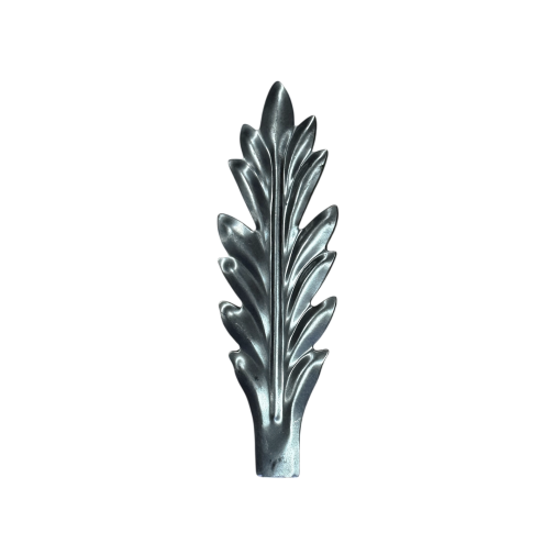 Feuille d'acanthe décorative en tôle d'acier estampé - Hauteur 120 mm