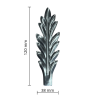 Feuille d'acanthe décorative en tôle d'acier estampé - Hauteur 120 mm