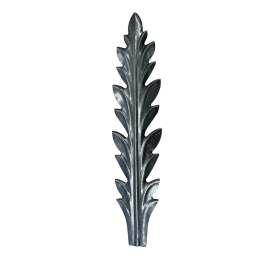 Feuille d'acanthe décorative en tôle d'acier estampé - Hauteur 170 mm