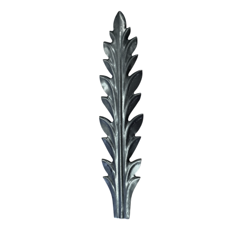 Feuille d'acanthe décorative en tôle d'acier estampé - Hauteur 170 mm