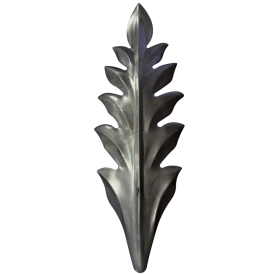 Feuille d'acanthe décorative en tôle d'acier estampé - Hauteur 200 mm