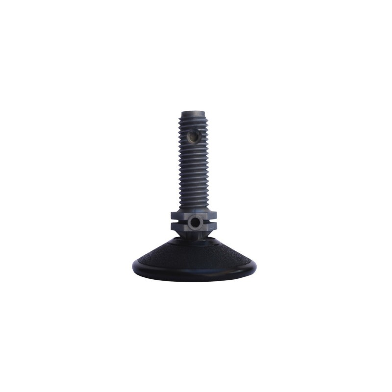 Pied réglable avec rotule et tige filetée en polyamide - charge 150 kg