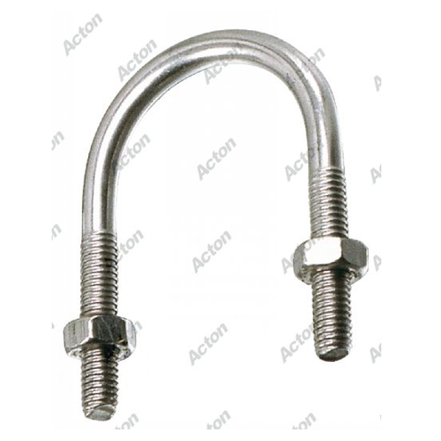 Étrier de fixation en U fileté pour tubes ronds ISO - Inox A2