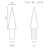 Pointe de lance conique en aluminium pour tube de Ø16 mm